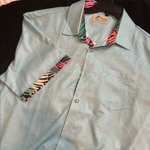 Tropical Vibes Light Blue Men's Shirt